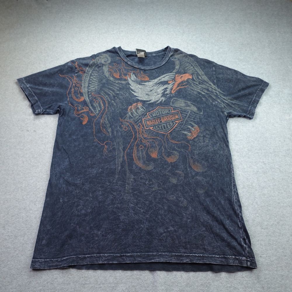 Harley Davidson T-Shirt Mens XL Gray Acid Wash Biker Graphic Thunder Creek TN